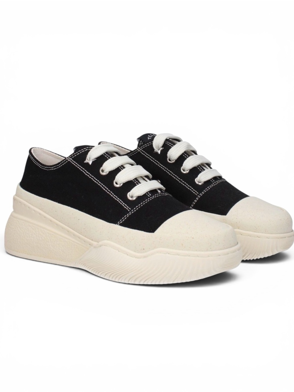 Stella McCartney Loop Platform Sneakers EU 37 Black White Vegan Made in Spain